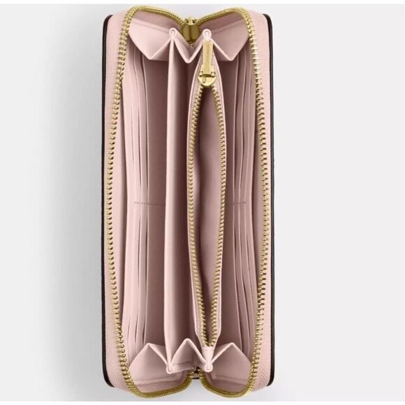 NWT ❤️ Coach Long Zip Around Wallet With Rosette Print Wristlet CZ329 - Picture 3 of 7